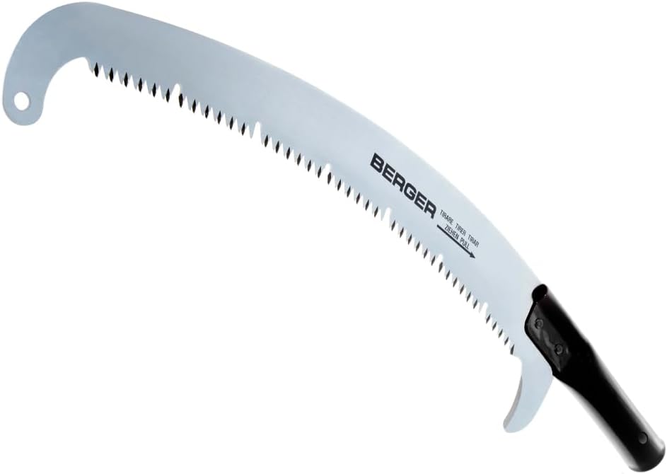 BERGER ArboRapid Telescopoc Pole Saw Set – 4-Part Professional Arborist Tool, Extends from 5.7 to 19.7 Ft, Fiberglass Design, 15.7" Aggressive Cut Blade, Tree Pruner – 77049