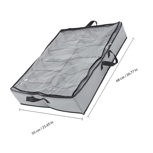 Caja de almacenaje para zapatos transparente con 12 compartimentos para bajo cama 3