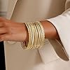 AYWFCBF Gold Bangles Bracelets for Women, 12Pcs Gold Plated Stackable Bracelets Multi Layer Textured Gold Bracelets Set Jewelry for Women #2