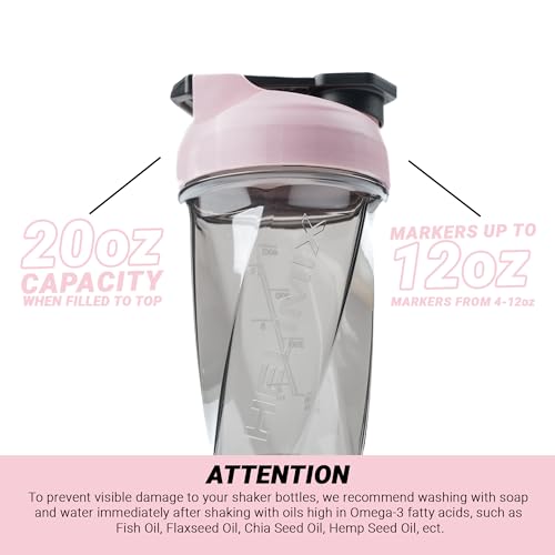 HELIMIX 1.5 Vortex Blender Shaker Bottle Holds Upto 20oz | No Blending Ball or Whisk | USA Made | Portable Pre Workout Whey Protein Drink Shaker Cup | Mixes Cocktails Smoothies Shakes | Top Rack Safe