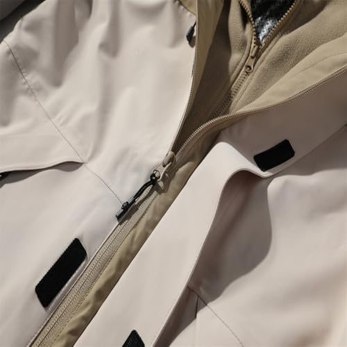 Bychen Jaqueta safári feminina, leve, impermeável, à prova de vento, esqui de inverno, jaqueta quent