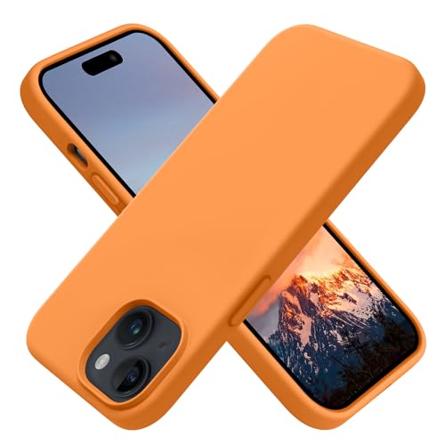 Coque iPhone 15 Plus silicone orange pour protéger votre mobile au quotidien