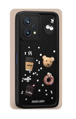 Image of Bintage Cases Cute Fun Taddy| 3D Ball Bear| Donut| Coffee Rubber Case Full Body & Camera Protection Back Cover Compatible for OnePlus Nord CE2 Lite 5G - Black