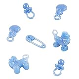 Elige entre rosa o azul 25 x niños Mini 3 cm modelo de plástico Sprinkles fundido a troquel cochecito sonajero pañal pin 1er cumpleaños bautizo bebé mesa decoración
