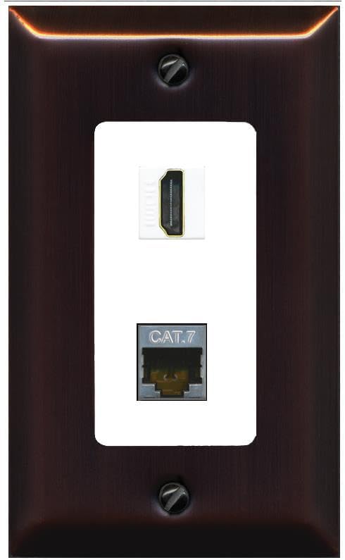 Vista 27 de RiteAV Placa de pared HDMI y Cat7 - 1 cuadrilla [negro/marfil]