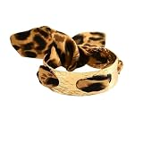Chunky Gold Bracelets: This cute and comfortable thick gold bracelet blends bold style with exquisite details, shining brightly. Each cuff bracelet is paired with a striking leopard print scarf, making it a fashion must-have Gold Cuff Bracelet: This ...