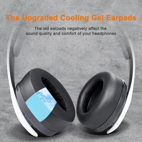 Image of SOULWIT Cooling Gel Earpads Cushions Replacement for Sony PlayStation 5 Pulse PS5 3D Wireless Headset, Ear Pads Cushions with Noise Isolation Foam - CG Black