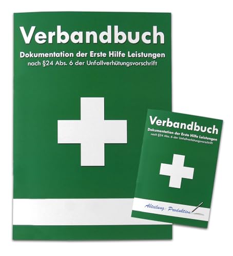 Verbandbuch für Arbeitstätten (DIN A5) - Seiten einzeln entnehmbar - DSGVO konform - Unfallbuch/Verbandsbuch GRÜN