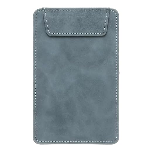 PATIKIL A5 Prancheta de couro PU, 10 x 15 cm, pasta magnética executiva com suporte para caneta, organizador de pasta de escritório, quadro de escrita, azul