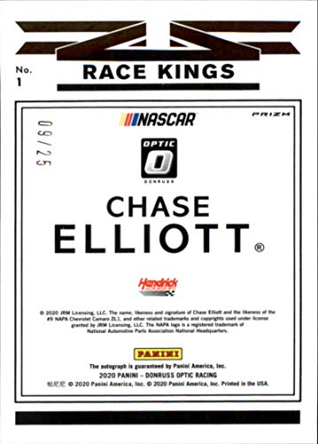 2020 Donruss Racing Optic Signatures Holo #1 Chase Elliott Auto SERPR25 NAPA Auto Parts/Hendrick Motorsports/Chevrolet Official NASCAR Trading Card made by Panini America