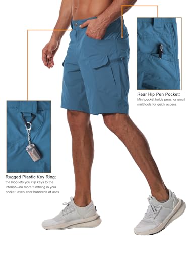 AUTIWITUA Men's Hiking Cargo Shorts Quick Dry 9" Lightweight Tactical Work Shorts with Pockets(No Belt) - Image 3