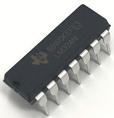 Juried Engineering LM324N LM324 Quadruple Independent High-Gain Frequency-Compensated Operational Amplifier Op-Amp IC DIP-14 14-PIN DIP Breadboard-Friendly (Pack of 3)