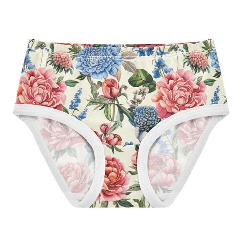 Joisal Designer Toddlers Underwear Floral 2t Cotton Little Girl Panties Vintage Pink Blue Florals Briefs Girls Undies