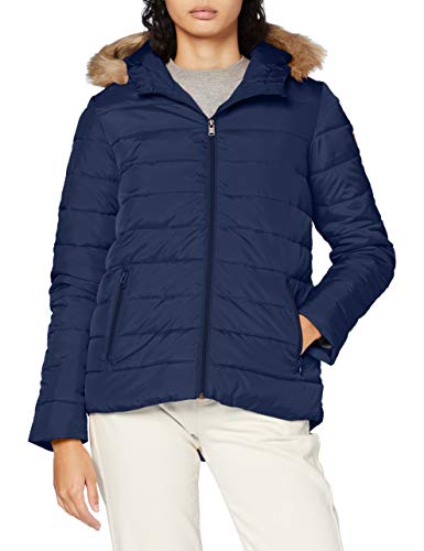 Roxy Rock Peak Fur-Chaqueta con Capucha Y Acolchado Resistente Al Agua para Mujer, Mood Indigo, XL