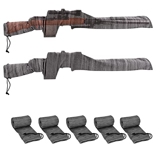 5-Pack Silicone Treated Knit Gun Socks For Rifles, 52Inch Gun Sleeves For Shotgun (5 Dark Gray) Tgk014 #TOP22