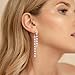 Awinesn Sterling Silver Dangle Earrings for Women Trendy Cubic Zirconia Long Dangle Drop Earrings Dainty Minimalist for Prom Party Jewelry (style-1)