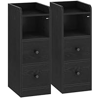 Table De Chevet Lot De 2, Table De Nuit En Étroite Avec 1 Compartiment