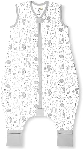 Mama Cheetah Toddler Sleep Sack with Feet 18-36 Months, 1.0 TOG Lightweight Baby Sleeping Bag with Legs, Baby Wearable Blanket for Walkers Girls & Boys, 100% Organic Cotton w/ 2-Way Zipper, 1-Pack
