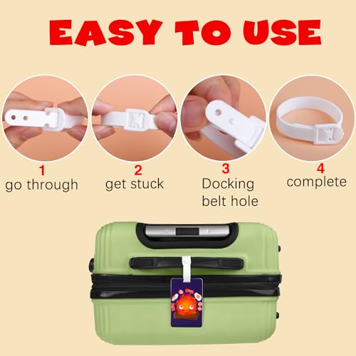Pounchi Cute Soot Sprite Luggage Tags (4 Pack) Anime Merch for Luggage Travel Bags Suitcases Identifiers Name Luggage ID Tags for Teens Kids4