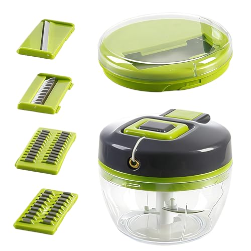 Ftemglo Picadora Manual con Cuerda, 520ml Picadora de...