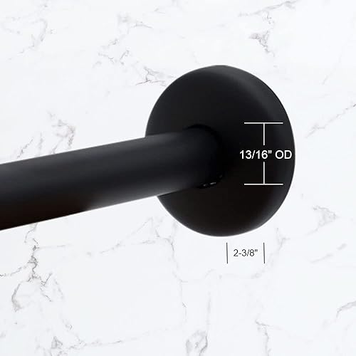 Miniatura 6 de Westbrass A302-1-62 12" IPS x 10" Brazo de ducha de montaje en pared con brida de agarre seguro, negro mate