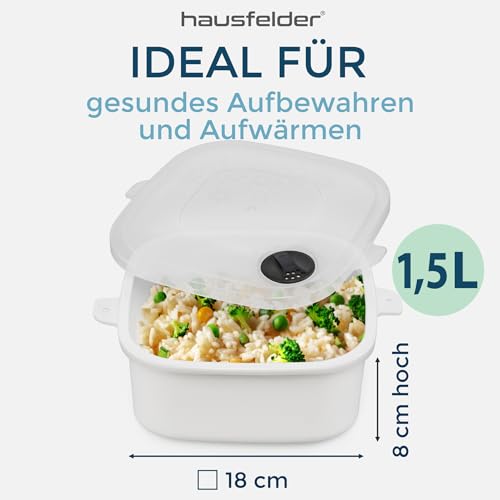 Mikrowellendose Hausfelder Set mit Deckel 1,5 Liter, 2 Stück