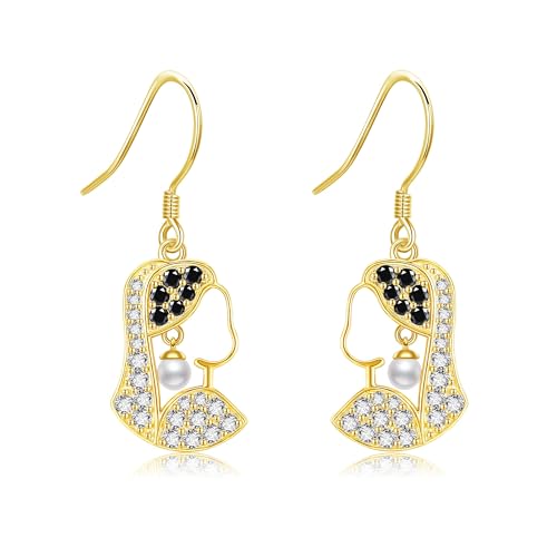 Boucles d'oreilles uniques perles en argent 925 et or DAYLINLOVE