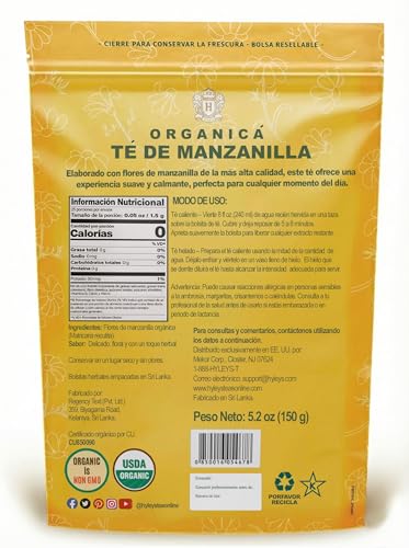 Hyleys Chamomile Tea Organic - 100 Tea Bags - Caffeine Free Herbal Tea