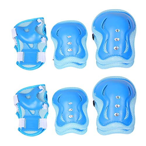 GRIRIW 6Pcs Protective Gear Elbow Pads Wrist Guards for Roller Skating Comfortable Durable Design for Outdoor Sports