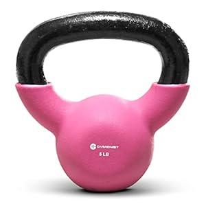 Gymenist Kettlebell Fitness Iron Weights With Neoprene Coating Around The Bottom Half of The Metal Kettle Bell
