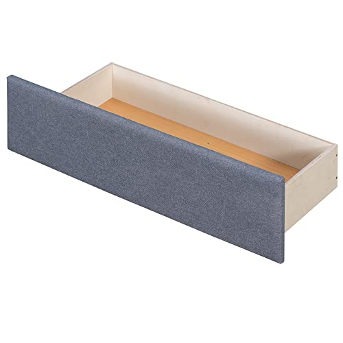 Jivoit L-Shaped Upholstered Platform Bed, Twin Sze Corner Platform Bed With Trundle And Two Drawers Linked With Built-In Desk, 3 Beds In 1 Design Wood Platform Bed Frame For Kids Teens #TOP7