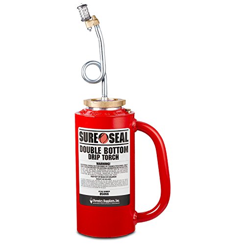 Forestry Suppliers Sure-Seal Red OSHA Double-Bottom Drip Torch | Heavy Duty 15 Gauge Aluminum Canister | Big Mouth for Easy Filling | Fuel Trap & Check Valve for Protection | Oil Proof Gaskets