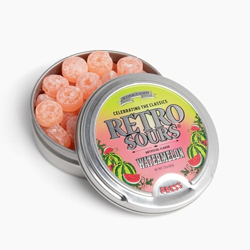 Retro Sours | Hard Tangy Candy | Brought To You By Iconic Candy (1, Watermelon)