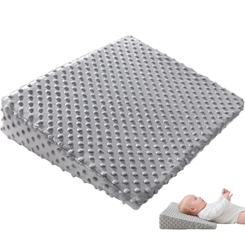Oreiller compensé pour nouveau-né, coussins d'allaitement larges et stables pour l'allaitement, oreiller anti-reflux pour nouveau-né avec bosses sensorielles 3D, support de crachat incliné à 30 deg