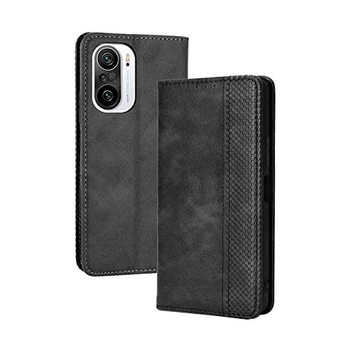 LEYAN Cover per Xiaomi Poco F3 / Xiaomi Mi 11i 5G, Custodia Folio in Pelle Flip Wallet Libro Case con Portafoglio, Premium PU/TPU Magnetica Cover con Supporto di Stand/Carte Slot (Nero)