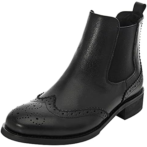 rismart Women's Genuine Leather Chelsea Boots Cover