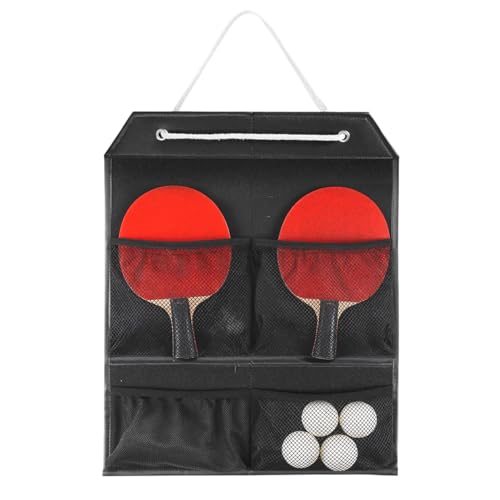 Generisch Soporte para tenis de mesa – Organizador de pared con 4 bolsillos – Soporte para remo de pelota | para casa, deportes, interior y exterior
