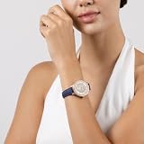 RADLEY Seria 33 Amoled HD Smart Watch dla kobiet z ponad 100 trybami sportowymi, tętnem, licznikiem kroków, IP68, monitorem aktywności, monitorowaniem snu i niebieskim skórzanym paskiem do iOS,
