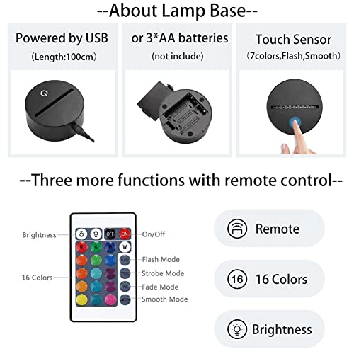 Usb Anime Light 3D Illusion Hashibira Inosuke Night Light Kids Room Decor Lighting With Remote Acrylic Table Lamp Boys And Girls Birthday Gifts #TOP5