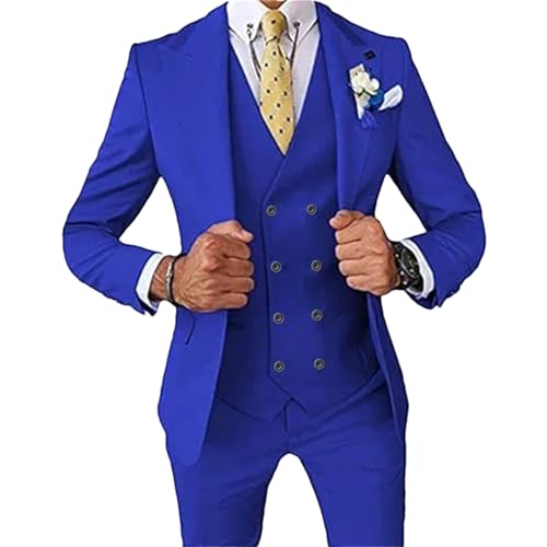 Costume 3 pièces pour homme idéal pour un mariage ou une grande soirée de gala en smoking bleu roi