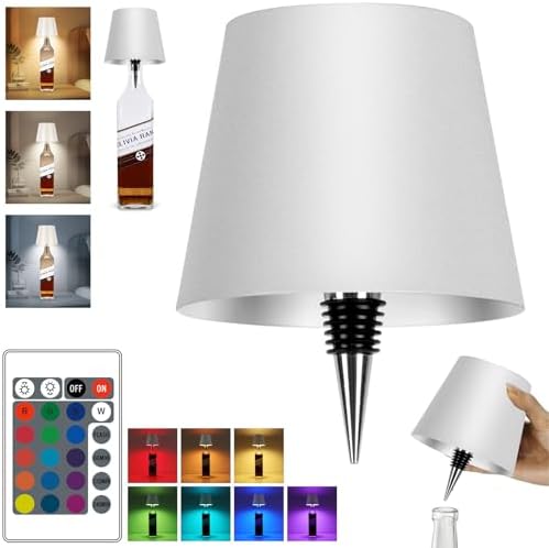 2025 New Wireless Bottle Lamp,RGB LED Bottle Light with Remote Dimmable(RGB White, 1pc)