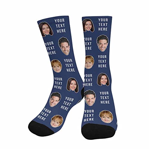 AnnHomeArt Custom Socks with Face Text Gift for Dad Mom