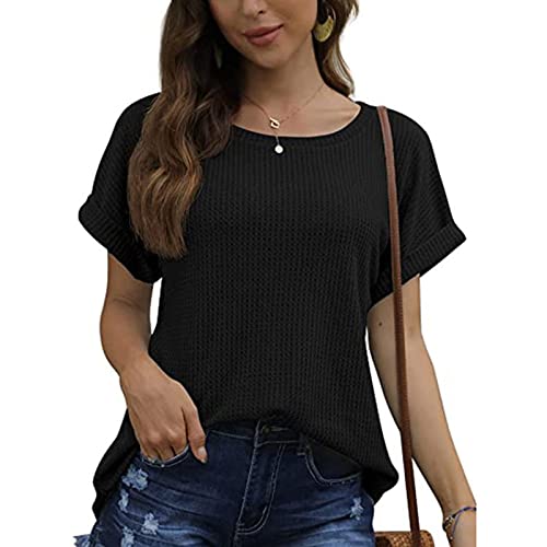 T-Shirt Motif Gaufré Coupe Ample pour Éviter la Transpiration en Été