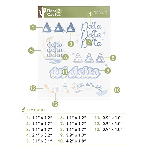 Pegatina de coche Delta Delta Delta vinilo mármol para personalizar botellas 4