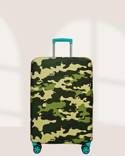 Image of Printed Polyester Suitcase Cover Stretchable Luggage Protector Trolley Bag Cover Travel Accessory (Fougi Yellow-M,L)
