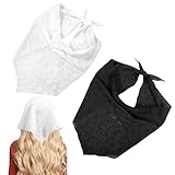 2pcs Spitzen-Kopftuch Damen, Haarbandanas Dreieck, Boho Dreieckstuch Damen Kopf - Für Alltag und besondere Anlässe
