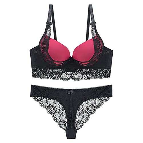 EVAEVA Damen Dessous Spitze Unterwäsche Set BH und Slip Reizwäsche BH und...