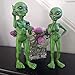 John Bernard & Company Alien Invasion Standing Alien Statues Peace & Quiet 10″ H UFO Extraterrestrial Figurine Garden Stakes Set – Cosmic Green