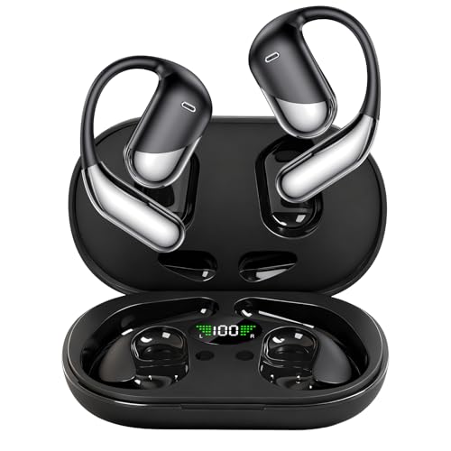 Aurotlu Open Ear Clip Wireless Earbuds Bone Conduction...