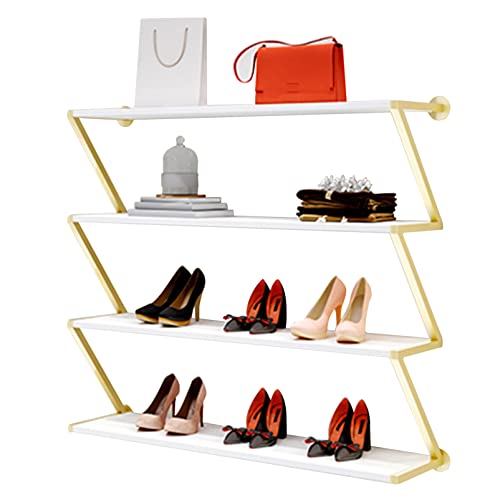 Organisation de placards design avec nos présentoirs à chaussures muraux en métal